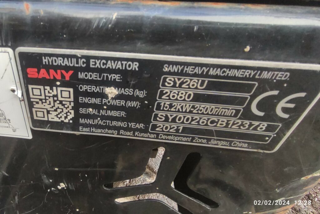 SANY SY26U MINI EXCAVATOR - Image 5